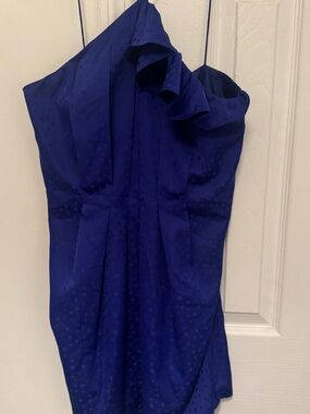 Topshop Royal Blue One-Shoulder Mini Dress